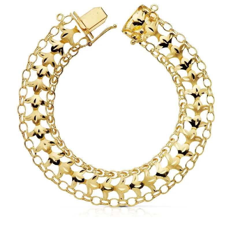 18K PULSERA ORO AMARILLO PRINCESA 13 MM 19CM