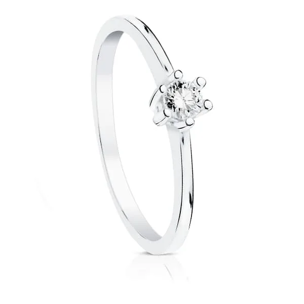 18K SOLITARIO DIAMANTE ORO BLANCO 0.100 QTS. SI-H