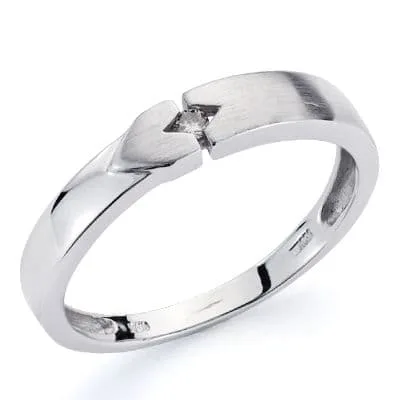 18K SORTIJA ORO BLANCO DIAMANTE NATURAL  0,05  QTS.