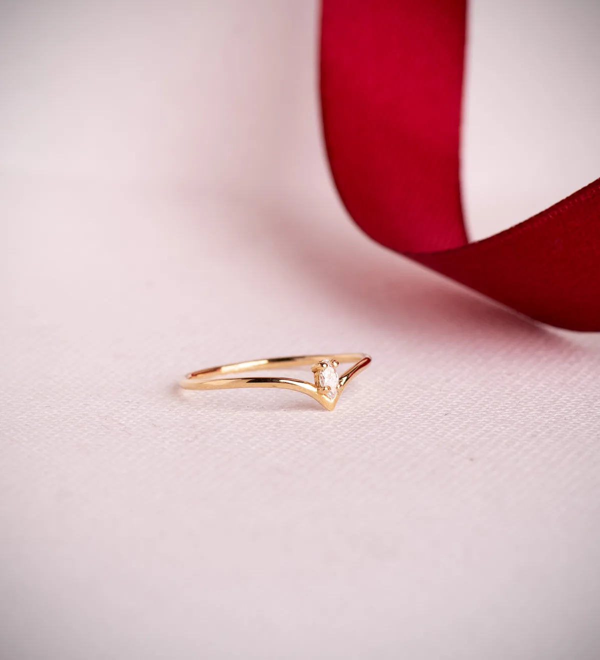 18K SORTIJA ORO AMARILLO PICO DIAMANTE LABORATORIO TALLA MARQUIS 0,067 QTES. G-VS2. ANCHO: 5MM — vista 2
