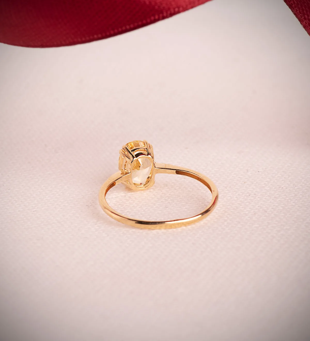 18K SORTIJA ORO AMARILLO PIEDRA ICE CUT YELLOW OVAL DE 8 X 6 MM. — vista 3