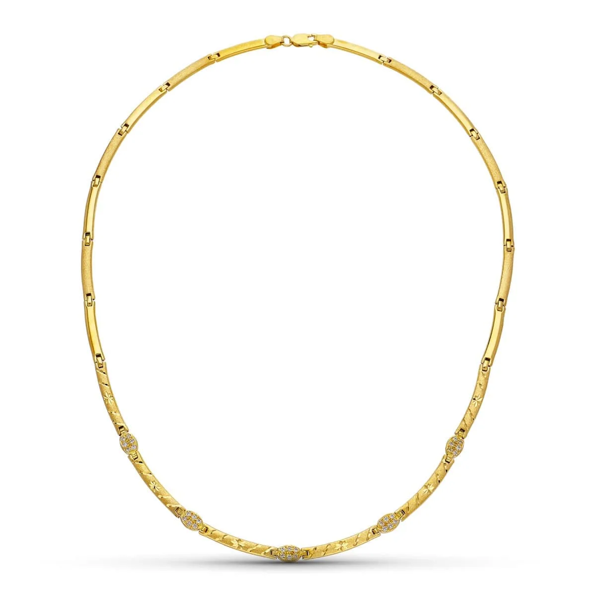18K GARGANTILLA ORO AMARILLO TRAMOS MATE BRILLO 45CM