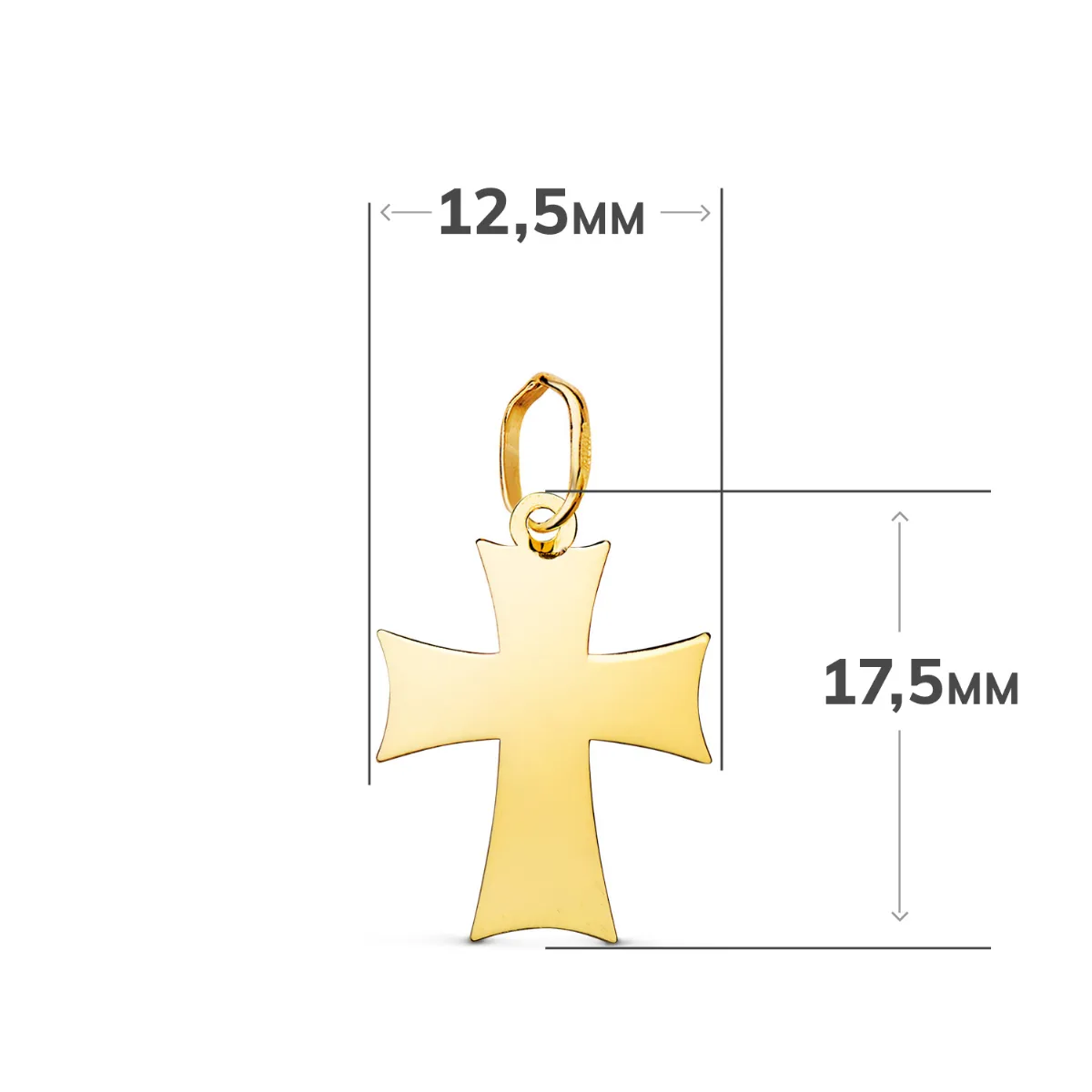 18K COLGANTE ORO AMARILLO CRUZ  EN BRILLO. MEDIDA: 17,5 X 12,5 MM — vista 2