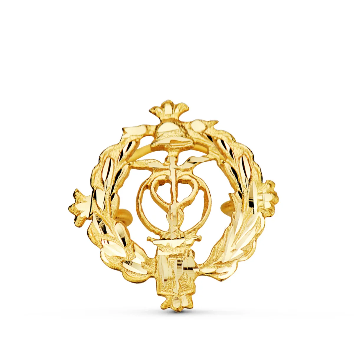 18K INSIGNIA ORO AMARILLO AGENTE COMERCIAL. 16 X 16 MM