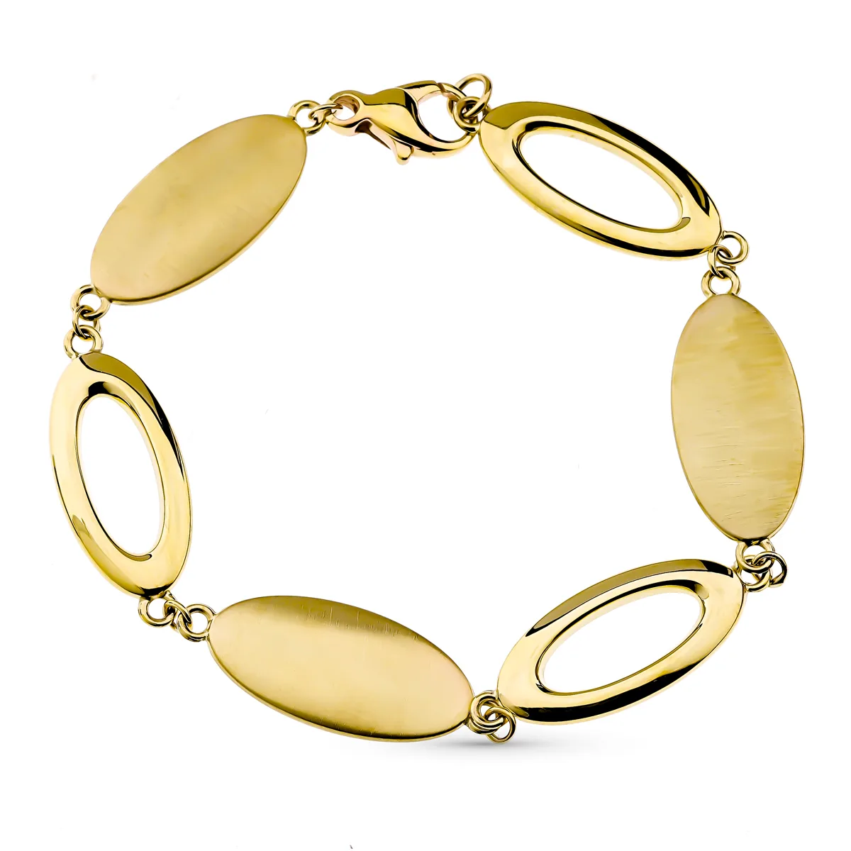 9K PULSERA ORO AMARILLO HUECA 19CM