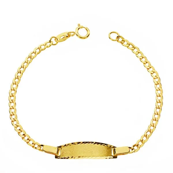 18K PULSERA ESCLAVA ORO AMARILLO BARBADA 14CM