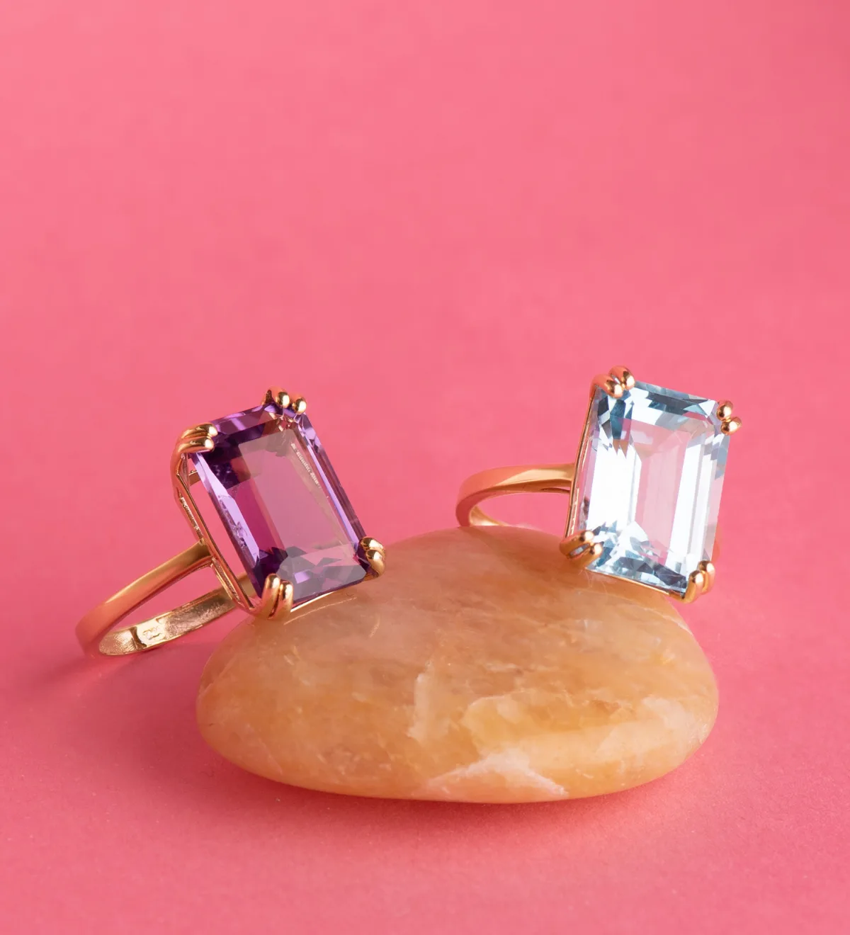 18K SORTIJA ORO AMARILLO PIEDRA AMATISTA 7,64 QTES. MEDIDA: 14X10MM — vista 3