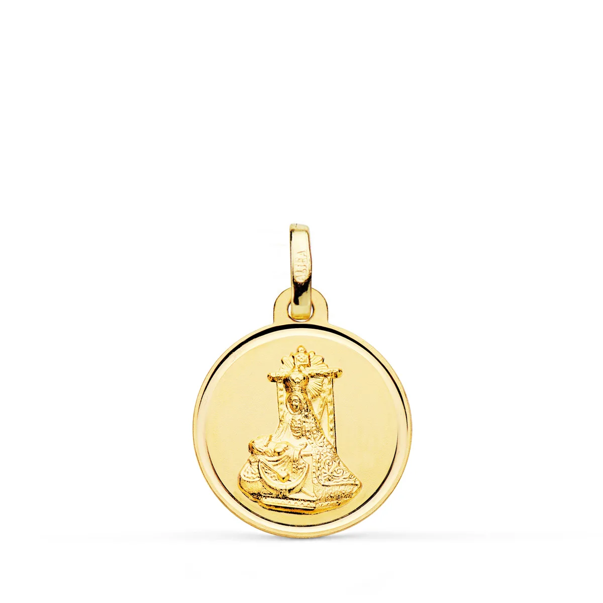 18K MEDALLA ORO AMARILLO VIRGEN DE LAS ANGUSTIAS BISEL 16 MM