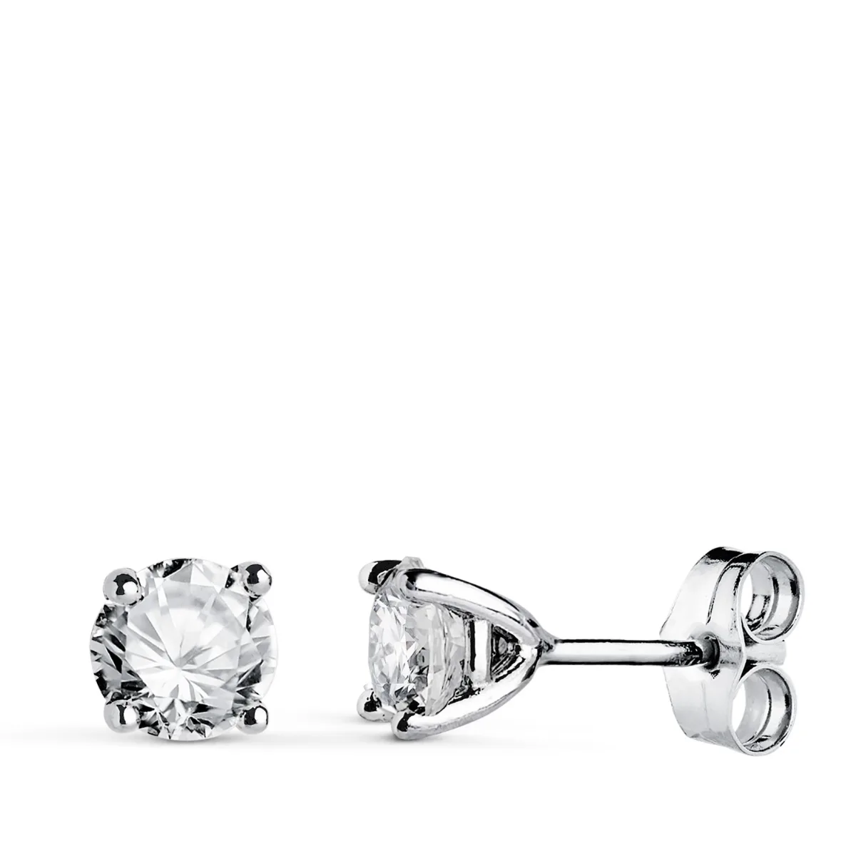 18K PENDIENTES ORO BLANCO DIAMANTES LABORATORIO TALLA BRILLANTE 5MM 1,00 QTS. VS1-G. 5X5 MM CIERRE PRESION