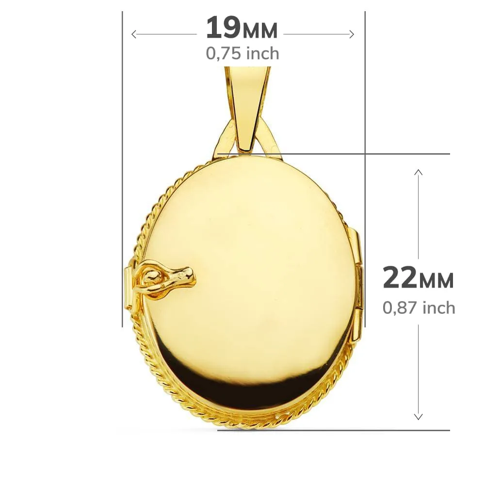 18K COLGANTE GUARDAPELO DIJE PORTAFOTOS ORO AMARILLO FLOR CIRCONITA 22X19 MM — vista 3