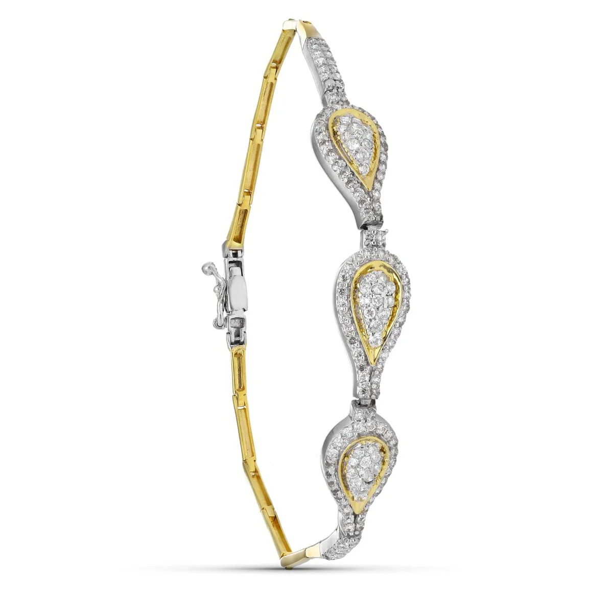 18K PULSERA ORO BICOLOR CIRCONITA MOTIVOS 19CM