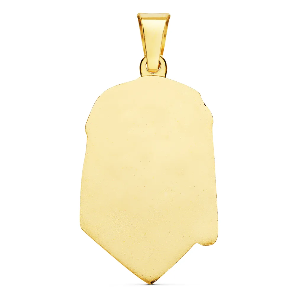 18K COLGANTE ORO AMARILLO CABEZA DE CRISTO DE LAGRIMA 28X17 MM — vista 2
