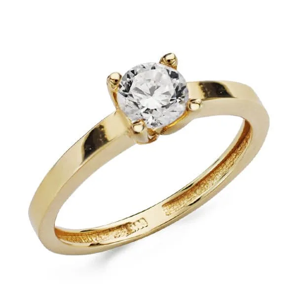 18K SOLITARIO ORO AMARILLO CIRCONITA 5.5 MM