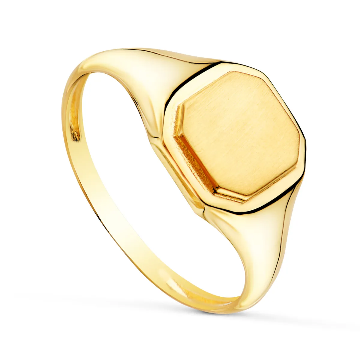 18K SELLO ORO AMARILLO MACIZO FORMA CUADRADA.  ZONA GRABADO: 8,5X8,5 MM