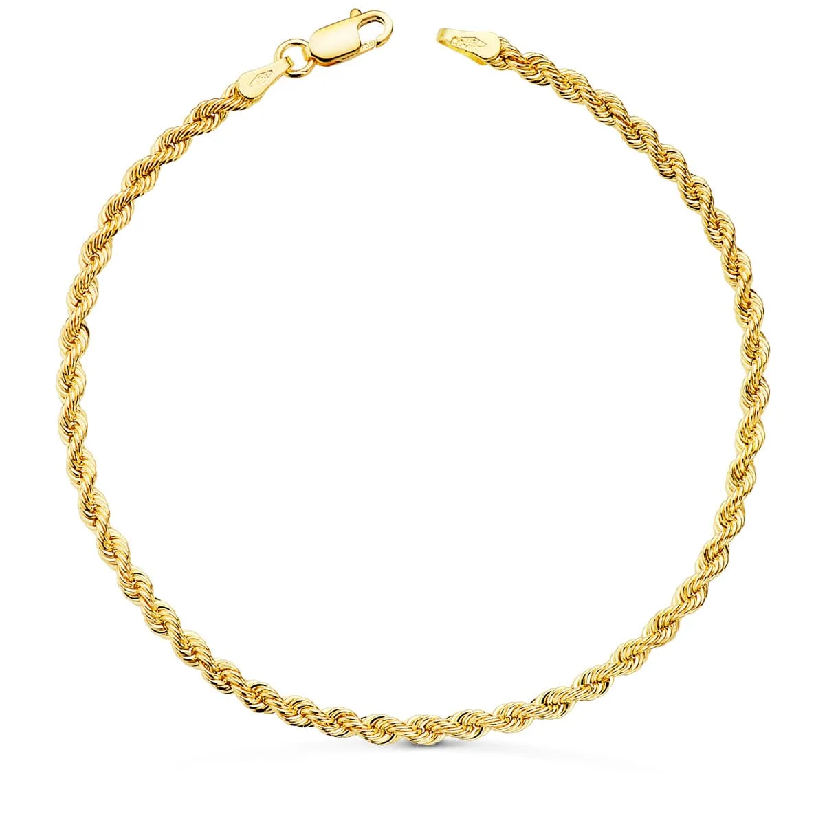 18K PULSERA ORO AMARILLO CORDON SALOMONICO. ANCHO 2,7 MM LARGO 19CM