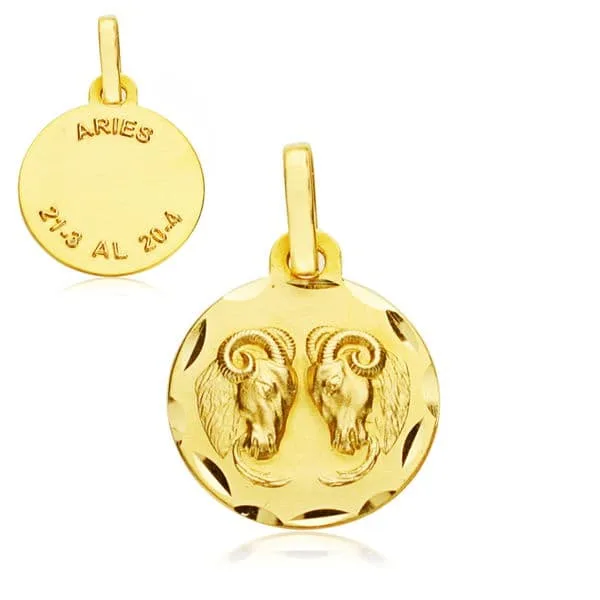 18K HOROSCOPO ORO AMARILLO ARIES 13 MM