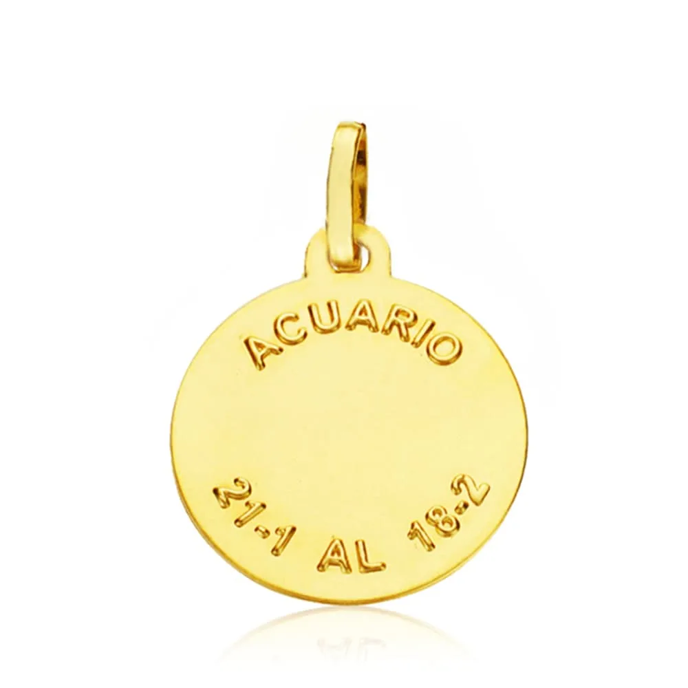 18K HOROSCOPO ORO AMARILLO ORO AMARILLO ACUARIO 16 MM — vista 2