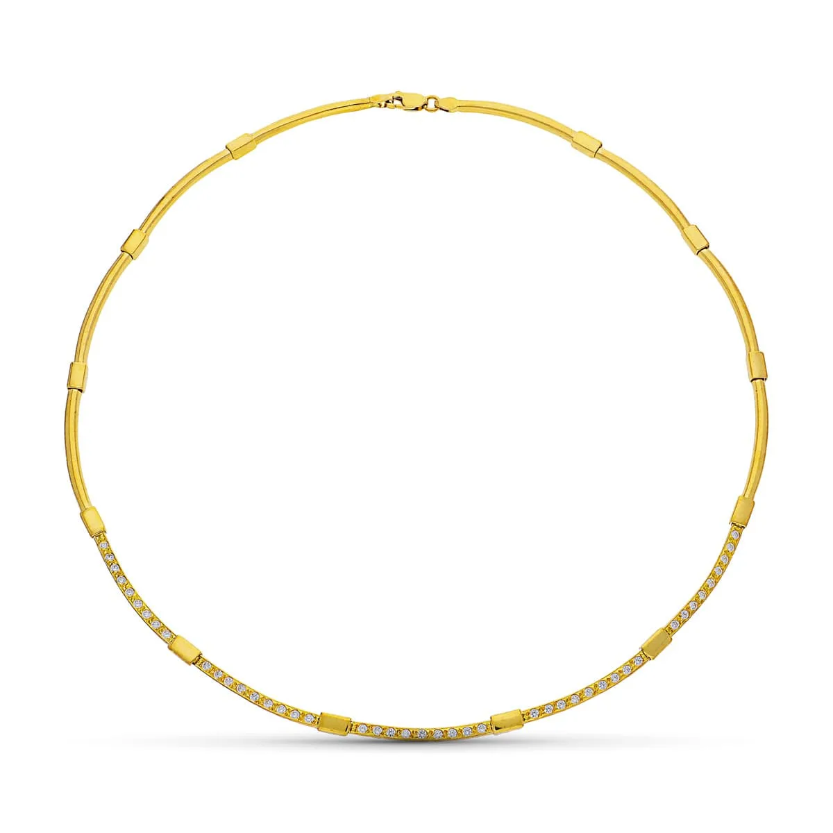 18K GARGANTILLA ORO AMARILLO Y CIRCONITAS