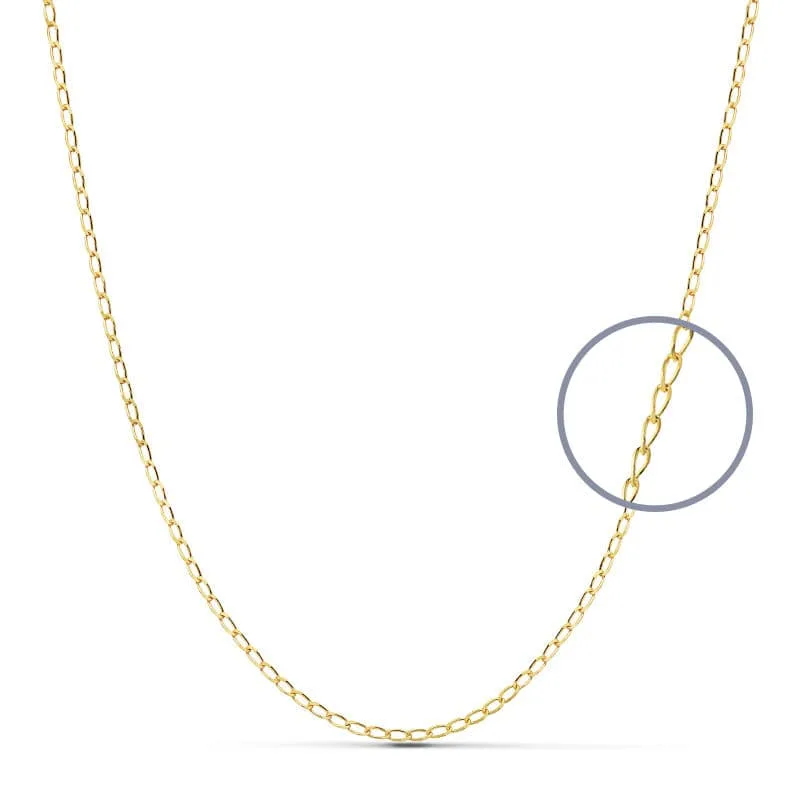 18K CADENA ORO AMARILLO MACIZA BILBAO  50CM 0.9 MM