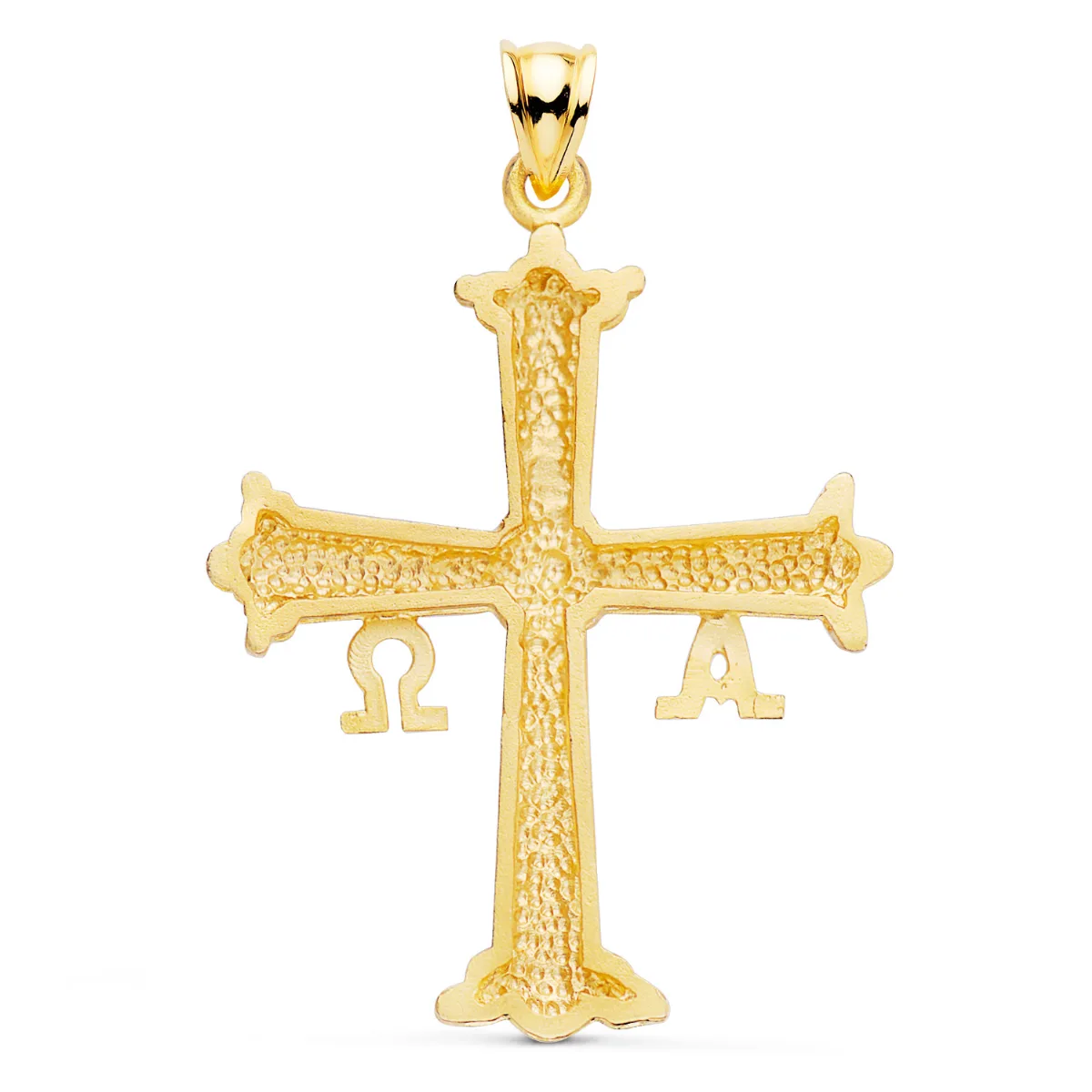 18K CRUZ DE COVADONGA O VICTORIA ORO AMARILLO TALLADA 41X31 MM — vista 2