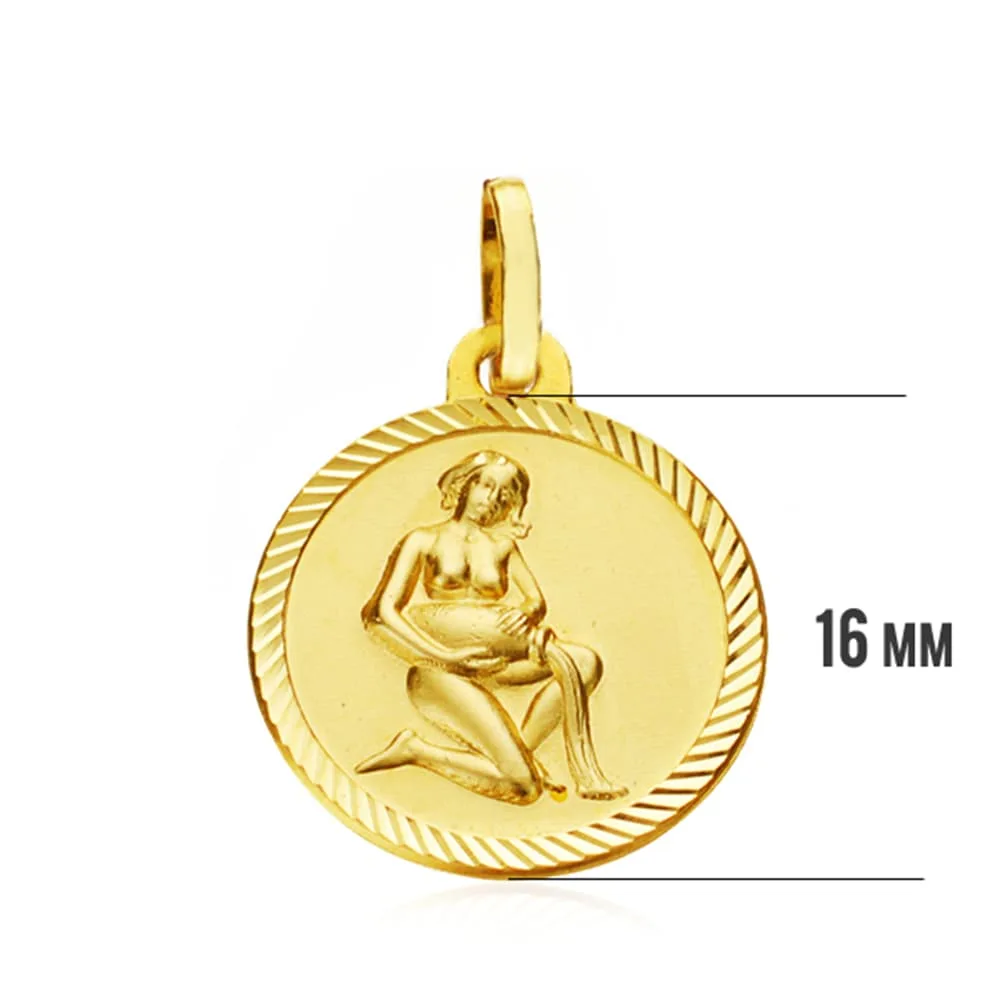 18K HOROSCOPO ORO AMARILLO ORO AMARILLO ACUARIO 16 MM — vista 3