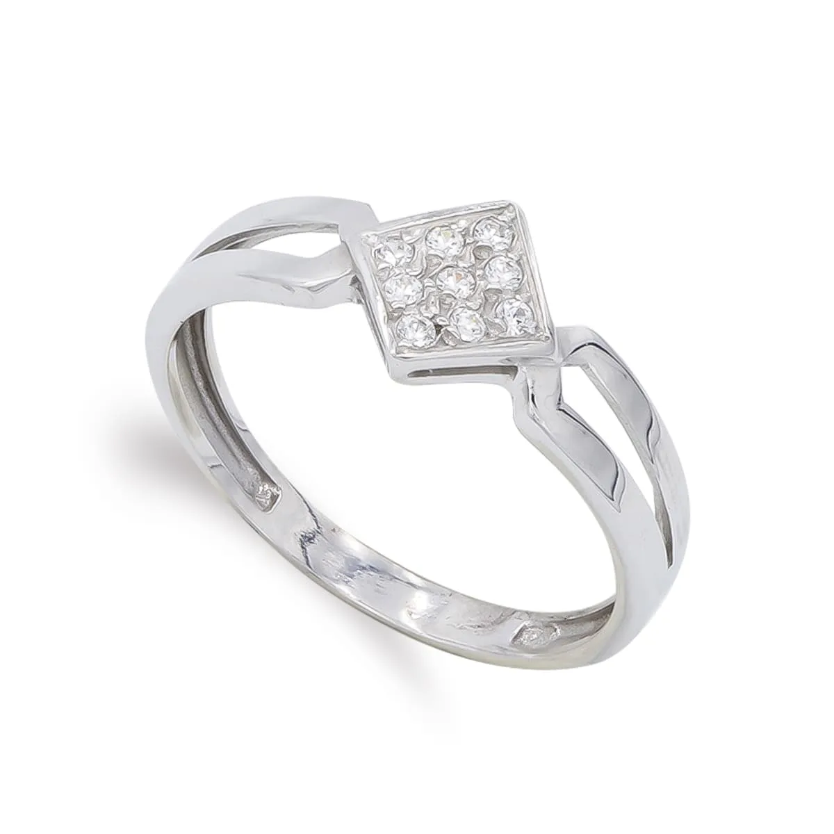 18K SORTIJA ORO BLANCO CON CIRCONITAS. ANCHO: 7,5 MM