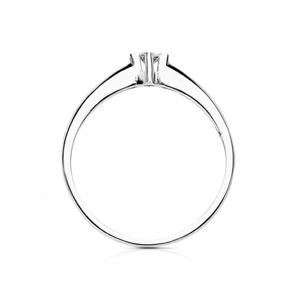 18K SOLITARIO DIAMANTES TALLA BRILLANTE ORO BLANCO 0.100 QTS. SI-H — vista 3