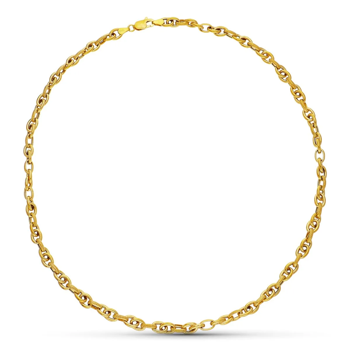 18K GARGANTILLA COLLAR ORO AMARILLO ESLABONES HUECO. 43 CM
