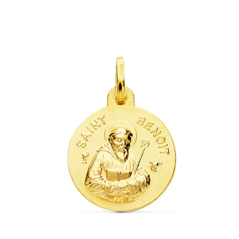 18K MEDALLA ORO AMARILLO SAINT BENOIT 16 MM