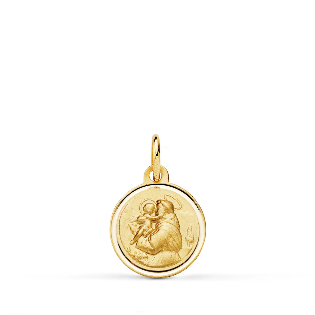 18K MEDALLA ORO AMARILLO SAN ANTONIO BISEL 12 MM