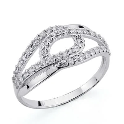 18K SORTIJA ORO BLANCO CON CIRCONITAS. ANCHO: 9 MM