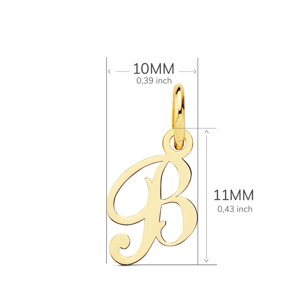 18K COLGANTE ORO AMARILLO LETRA " B " 11X10 MM — vista 2