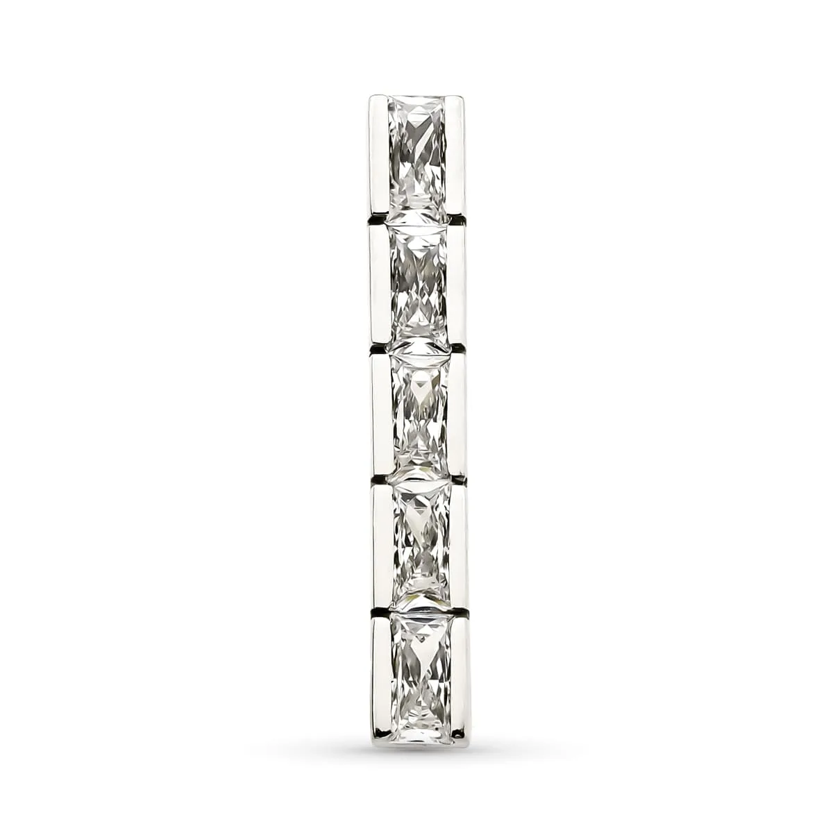 18K COLGANTE ORO BLANCO BARRA CON CIRCONITAS