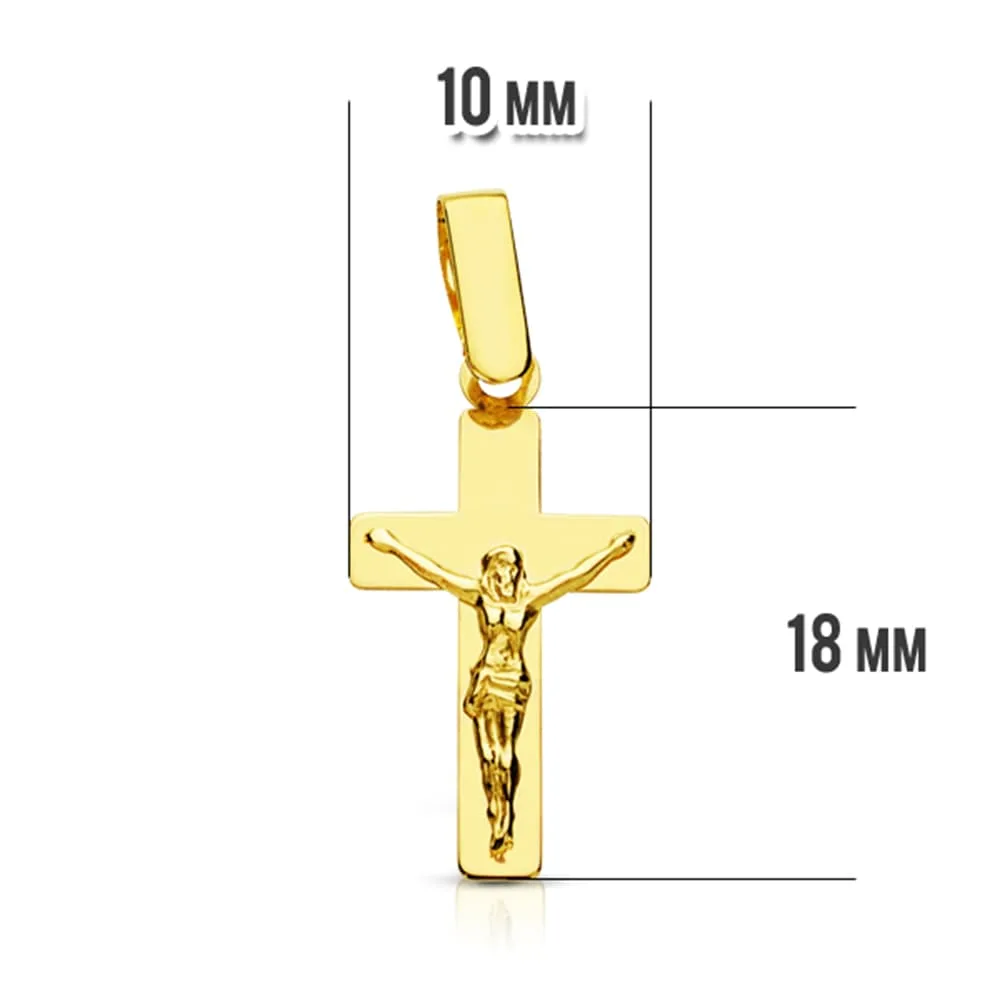18K CRUZ ORO AMARILLO CON CRISTO PLANA 20X11 MM — vista 2