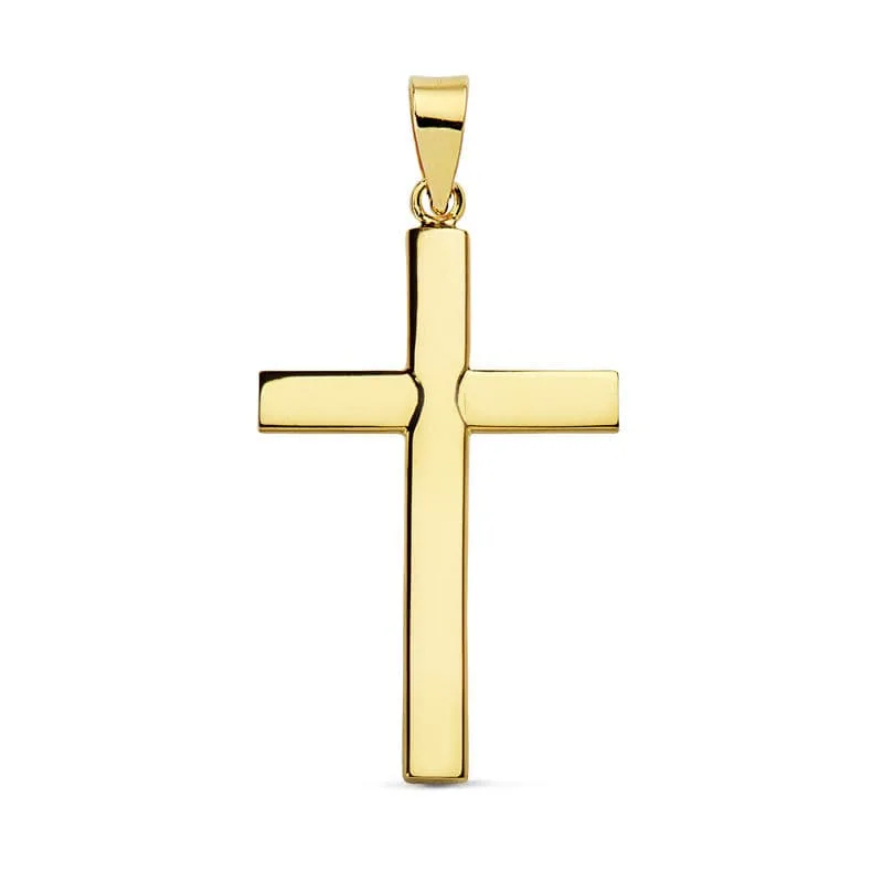 18K CRUZ ORO AMARILO LISA 25 X 16 X 3 MM