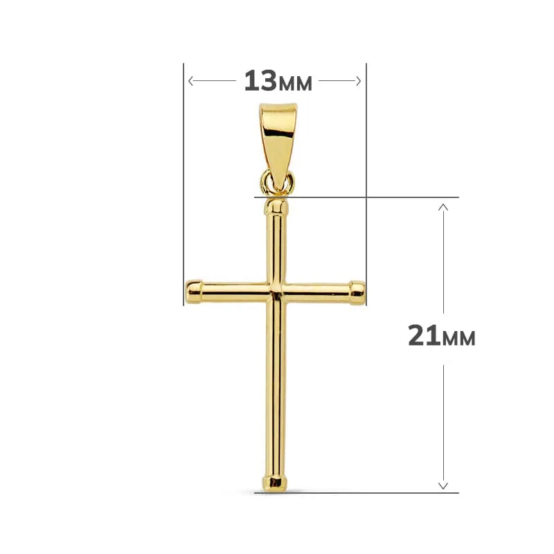 18K CRUZ ORO AMARILLO LISA TUBO 1.5 MM 21X13MM — vista 2