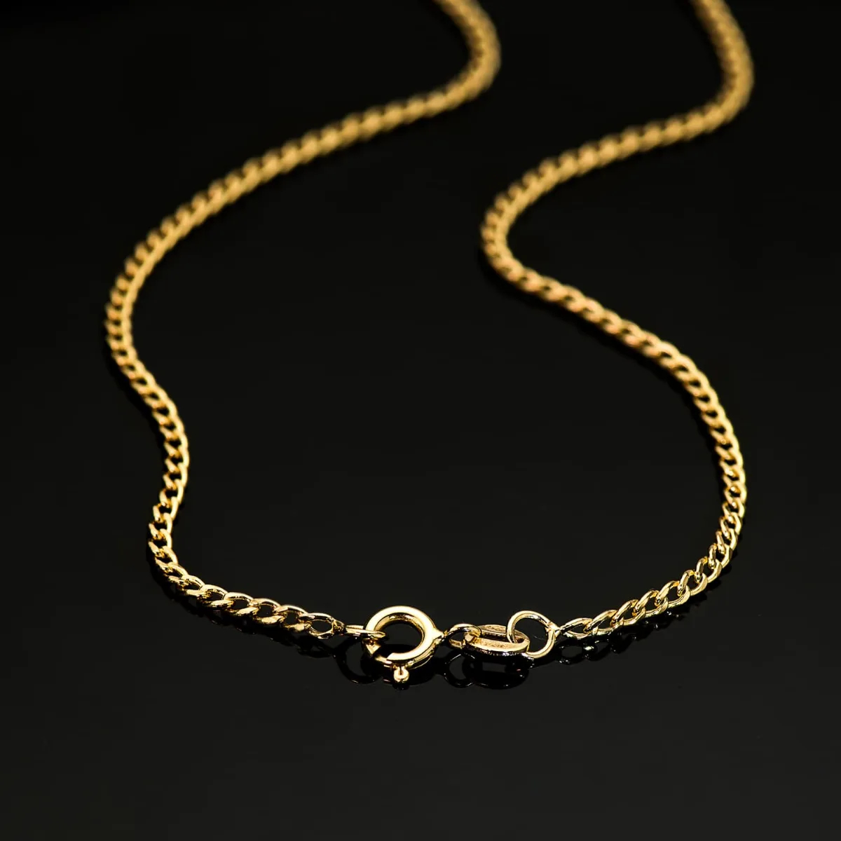 18K CADENA ORO AMARILLO BARBADA HUECA ANCHO: 2MM LARGO: 60CM — vista 2