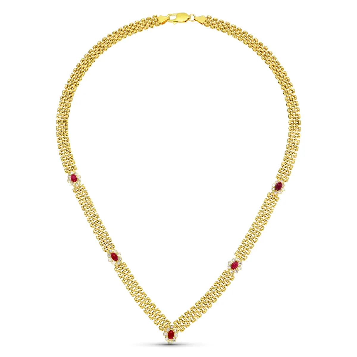 18K GARGANTILLA ORO AMARILLO Y RUBI MODELO PANTER