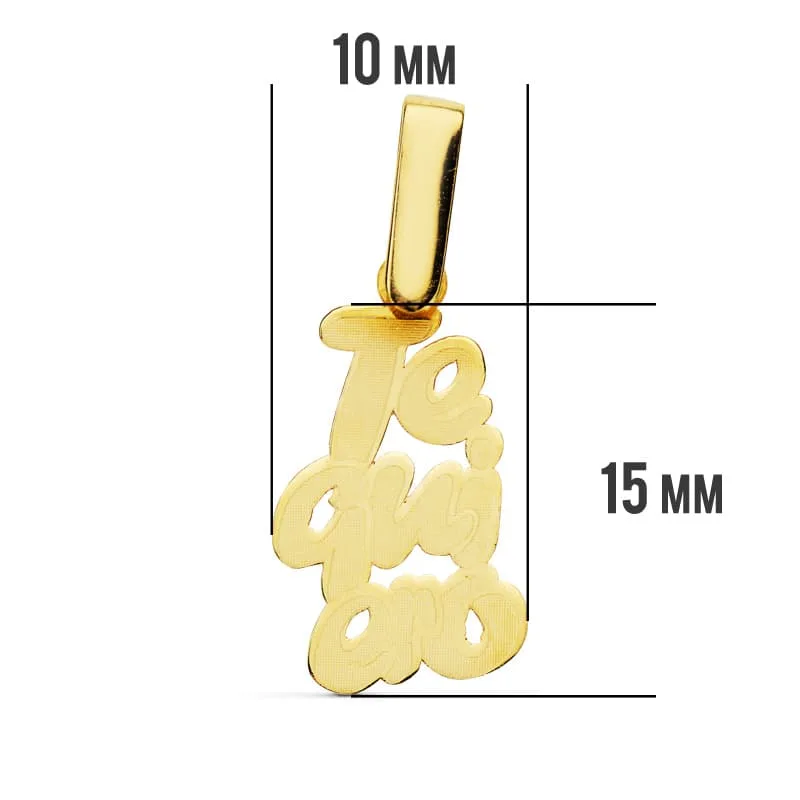 18K COLGANTE ORO AMARILLO " TE QUIERO " LASER. 17X10 MM C. AMOR — vista 2
