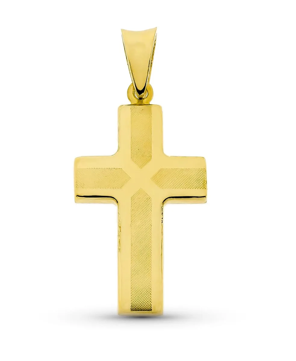 18K CRUZ ORO BLANCO CON CIRCONITA 32X17 MM