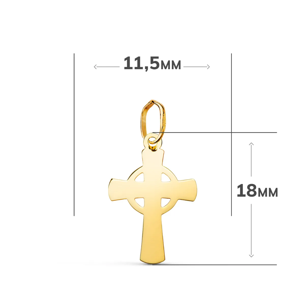 18K COLGANTE ORO AMARILLO CRUZ CELTA EN BRILLO. MEDIDA: 18 X 11,5 MM — vista 2