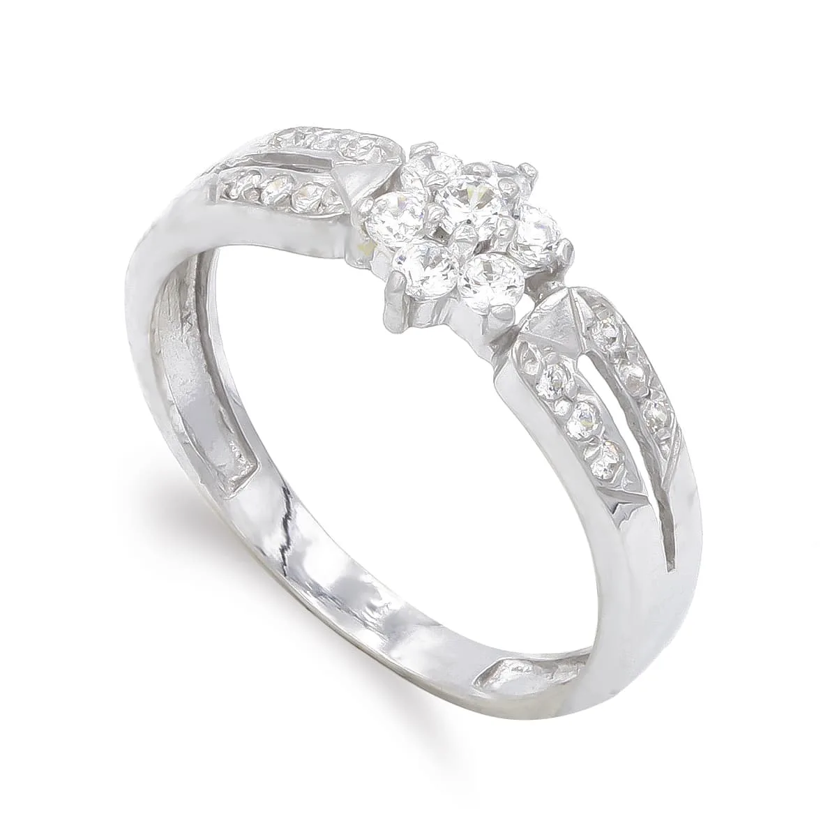 18K SORTIJA ORO BLANCO CON CIRCONITAS. ANCHO: 6,5 MM