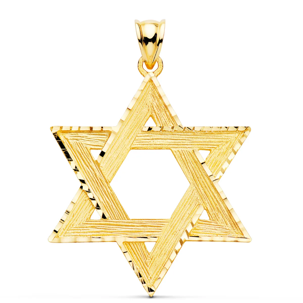 18K COLGANTE ORO AMARILLO ESTRELLA DE DAVID 41X34 MM