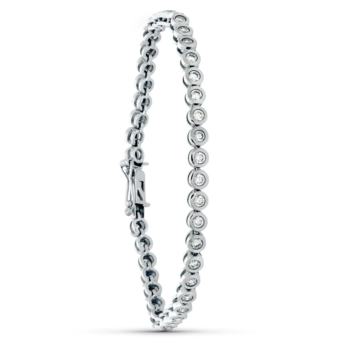 18K PULSERA ORO BLANCO CIRCONITA 19.5 CM