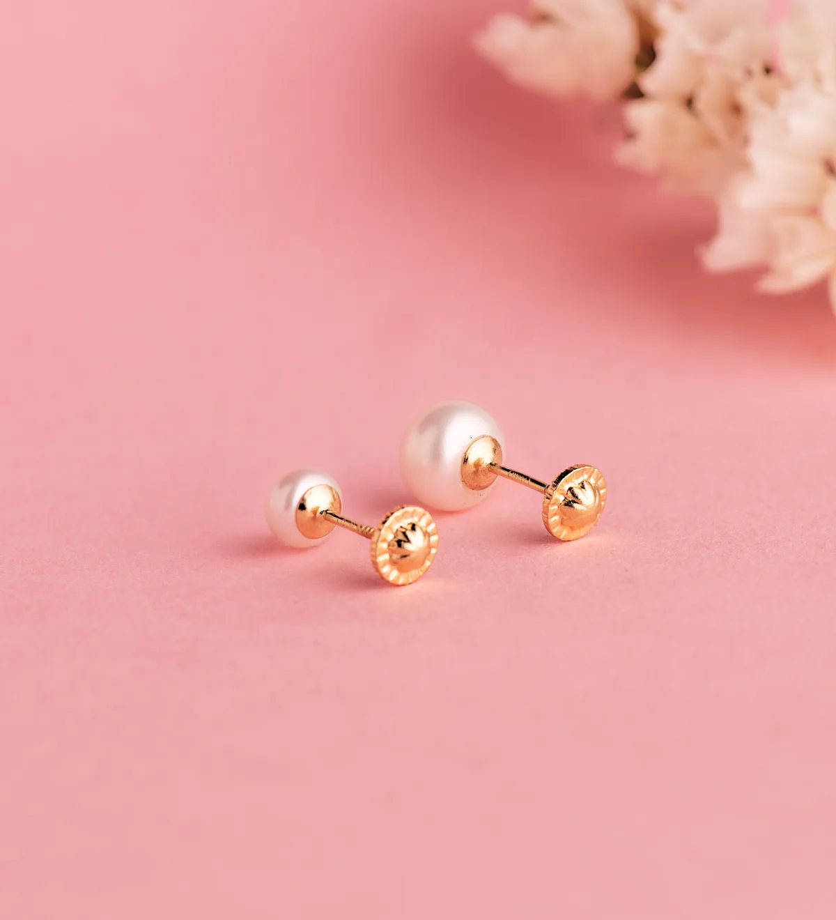 18K PENDIENTES ORO AMARILLO PERLA CON INTERIOR DE CORAZON. MEDIDA: 7 MM. CIERRE TUERCA — vista 3