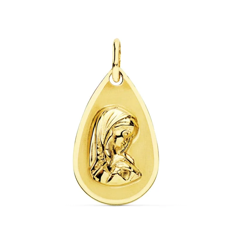 9K MEDALLA VIRGEN NIÑA 19 X 11
