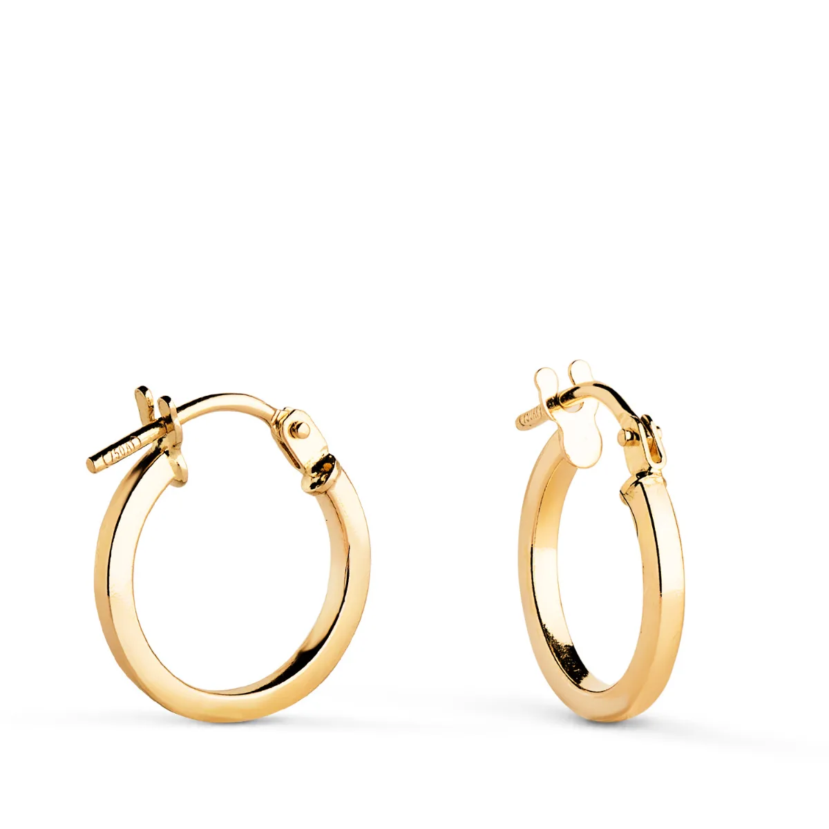 18K AROS ORO AMARILLO HUECOS CUADRADO LISO. MEDIDA: 13 X 1,5 MM