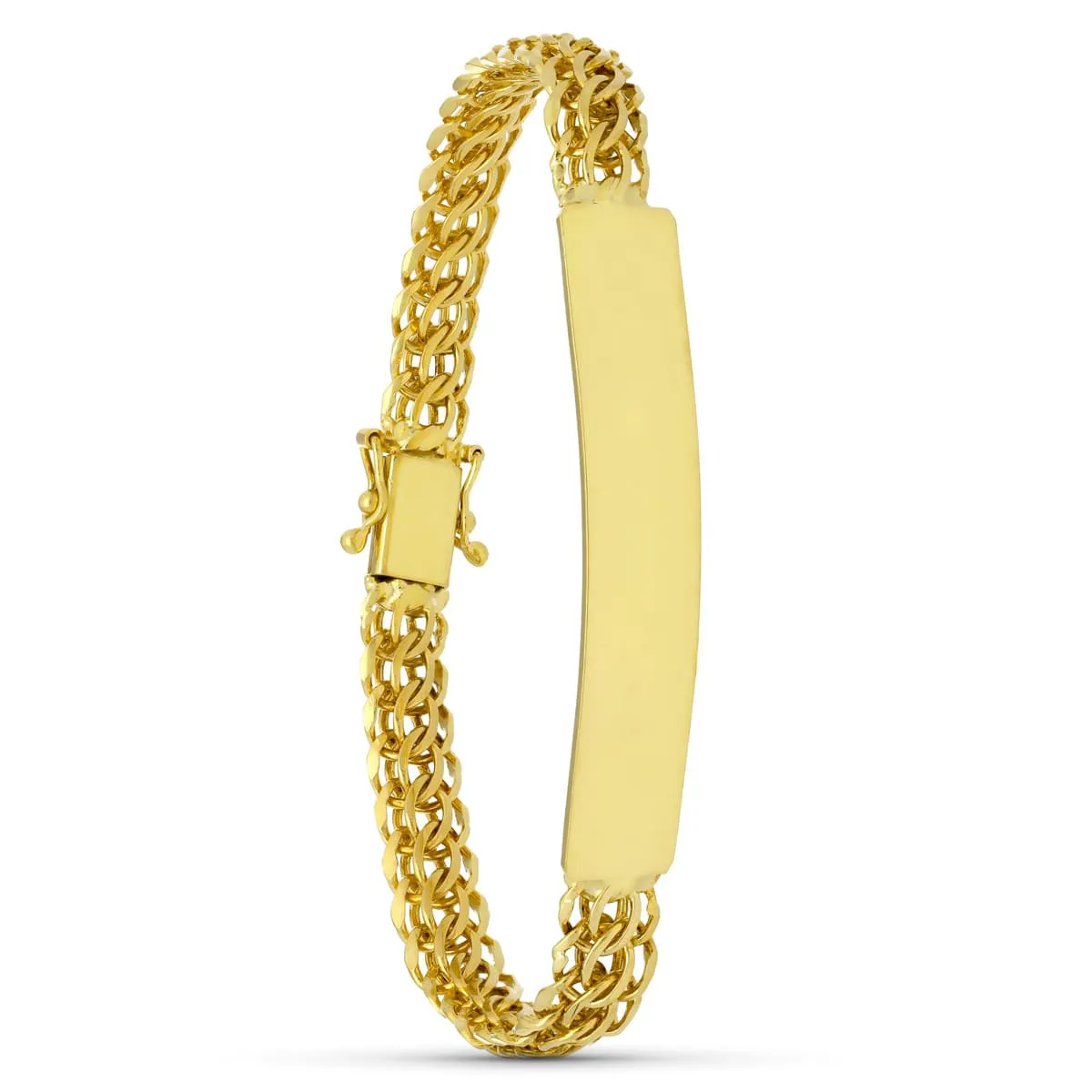 18K PULSERA ESCLAVA ORO AMARILLO CARAQUEÑA 19CM ANCHO 7 MM