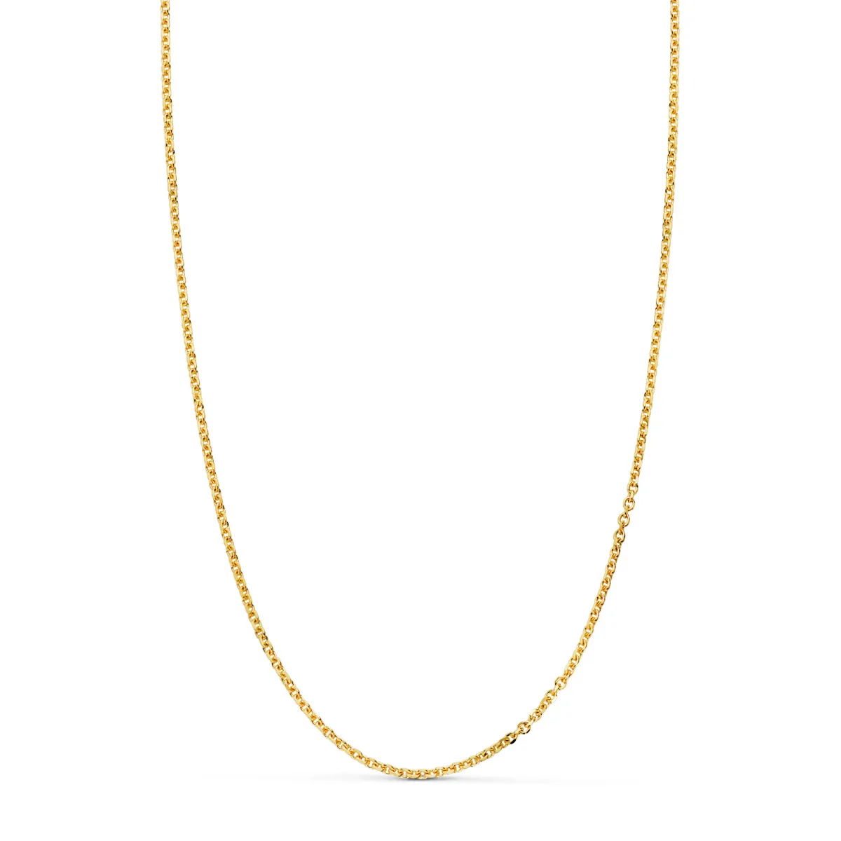 18K CADENA ORO AMARILLO MACIZA FORZADA ESLABON TALLADO. ANCHO: 1,2 MM LARGO: 60CM