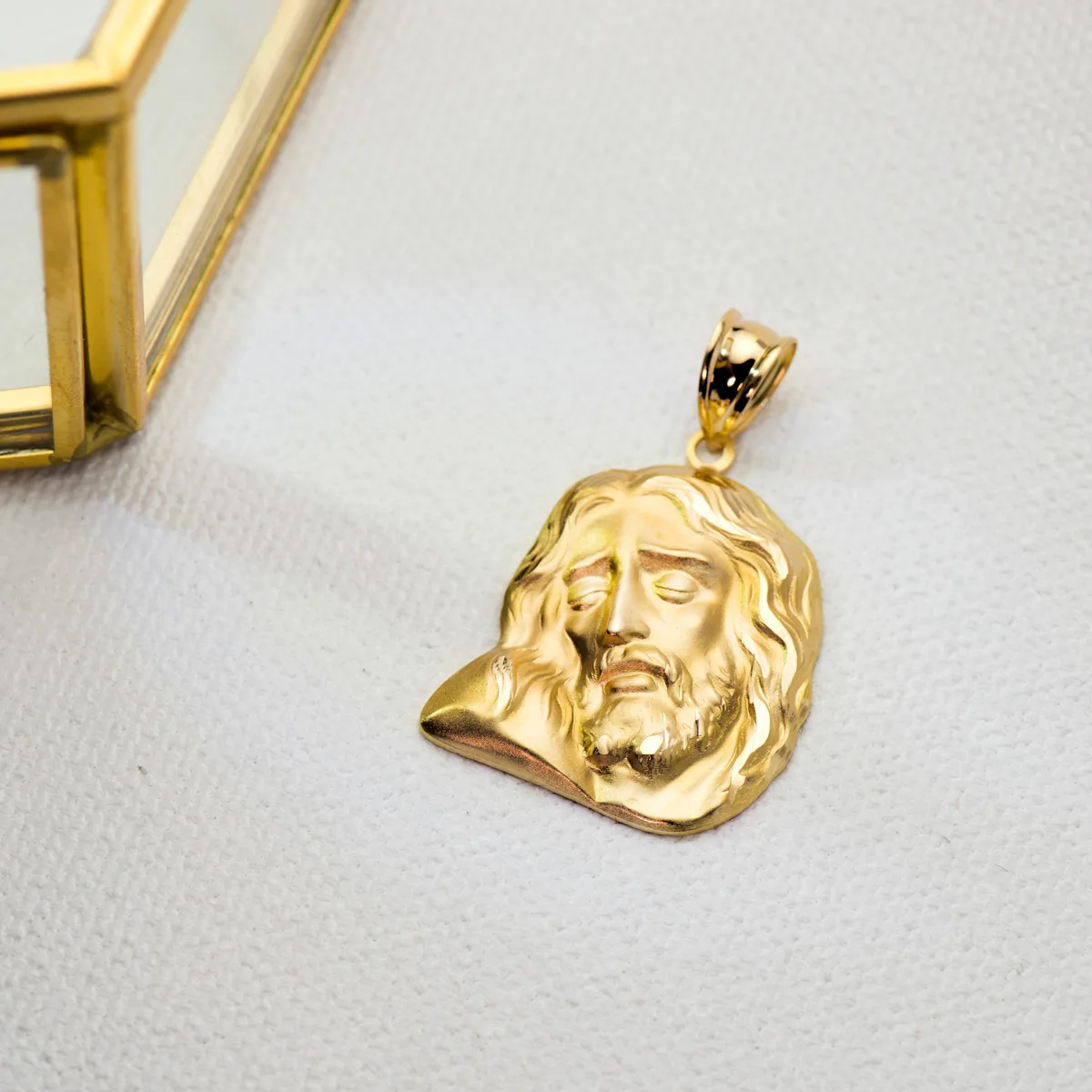18K COLGANTE ORO AMARILLO CABEZA DE CRISTO  26X21 MM — vista 3